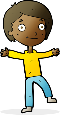 Bir insan tarafından çizilmiş heyecanlı bir çocuk.