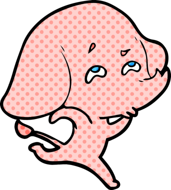 Bir insan tarafından çizilmiş karikatür fili