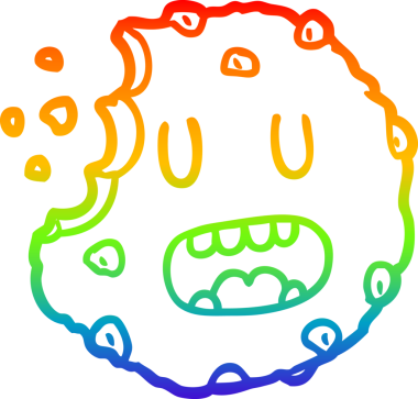 gökkuşağı gradyan çizgi çizimi bir insan tarafından çizilmiş bir karikatür kurabiye