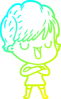 Bir insan tarafından çizilmiş bir karikatür kadın çizimi.