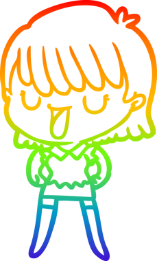 gökkuşağı gradyan çizimi bir insan tarafından çizilmiş bir karikatür kadın