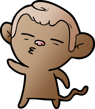 bir insan tarafından çizilmiş şüpheli maymun çizgi filmi