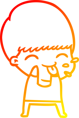 Bir insan tarafından çizilmiş ahududu üfleyen çizgi film çocuğunun sıcak çizgi çizimi