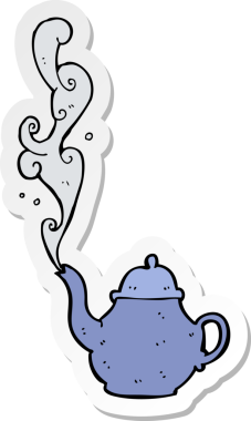 Bir insan tarafından çizilmiş karikatür çaydanlığının çıkartması.