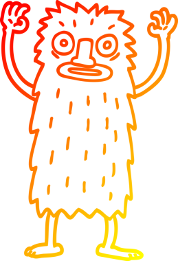 Bir insan tarafından çizilmiş karikatür canavarı çizimi.