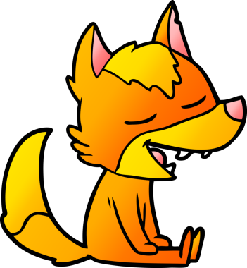 Bir insan tarafından çizilmiş tilki çizgi film karakteri