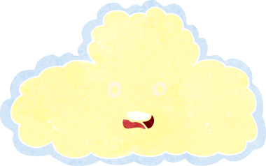 bir insan tarafından çizilmiş bulut sembolü