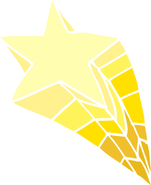 Bir insan tarafından çizilmiş çizgi film yıldızı.