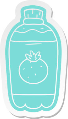 Bir insan tarafından çizilmiş portakallı pop etiketi.