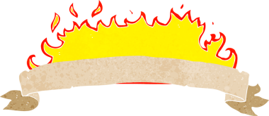 Bir insan tarafından çizilmiş yanan çizgi film afişi.