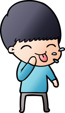 Bir insan tarafından çizilmiş mutlu çizgi film çocuğu.