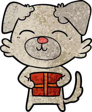 Bir insan tarafından çizilmiş karikatür köpeği.