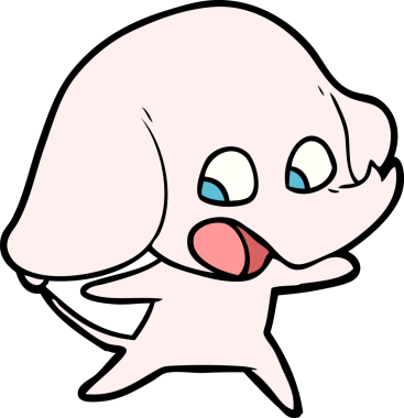 Bir insan tarafından çizilmiş şirin bir fil.