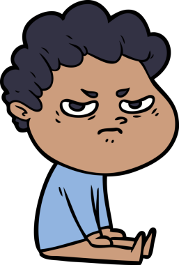 Bir insan tarafından çizilmiş kızgın bir adam.