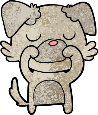 Bir insan tarafından çizilmiş çizgi film köpeği.