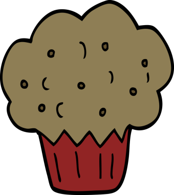 Bir insan tarafından çizilmiş çizgi film keki.