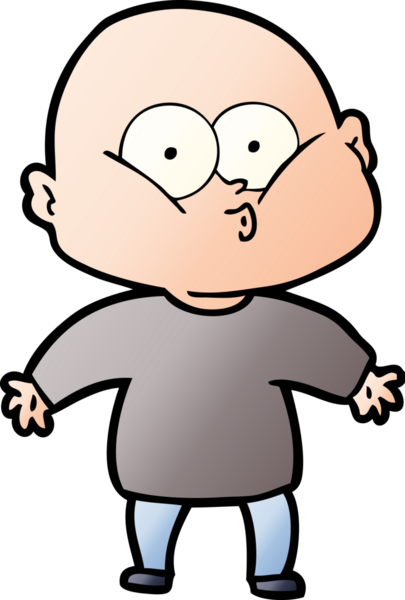 Bir insan tarafından çizilmiş kel bir adam.