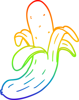 gökkuşağı gradyan çizgi çizimi bir insan tarafından çizilmiş muz çizgi