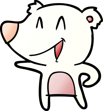 Bir insan tarafından çizilmiş mutlu kutup ayısı karikatürü