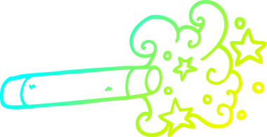 Bir insan tarafından çizilmiş bir çizgi film sihirbazının soğuk çizgi çizimi.