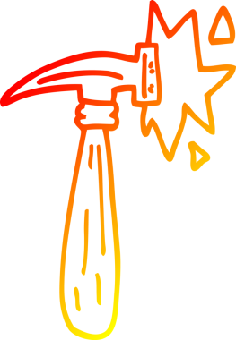 Bir insan tarafından çizilmiş karikatür çekicin sıcak eğimli çizimi