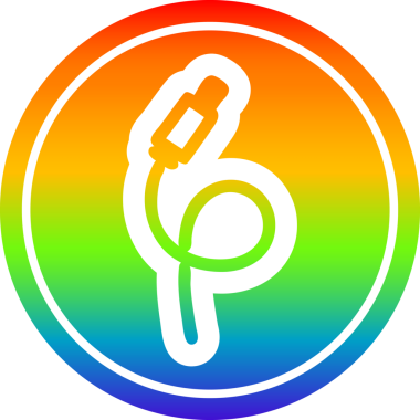 elektrik prizi dairesel simgesi gökkuşağı gradyan bir insan tarafından çizilmiş