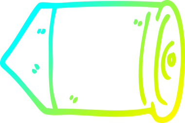 Bir insanın çizdiği karikatür mermisinin soğuk eğimli çizgisi.