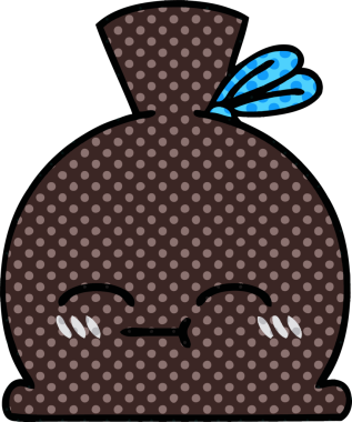 Bir insan tarafından çizilmiş bir çuval karikatürü.