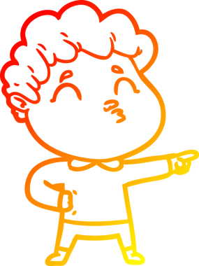 Bir insan tarafından çizilen çizgi film karakterinin sıcak çizgi çizimi