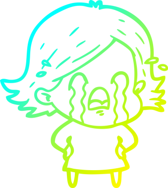 Bir insan tarafından çizilmiş ağlayan bir karikatür çizimi.