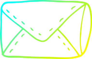 Bir insanın çizdiği karikatür zarfının soğuk gradyan çizgisi.