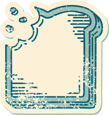 Bir insan tarafından çizilmiş bir ekmek diliminin sembolik dövmeli görüntüsü.
