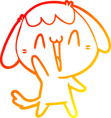 Bir insan tarafından çizilmiş sevimli bir köpeğin sıcak çizgi çizgisi.