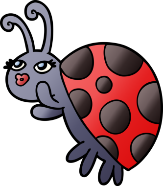 bir insan tarafından çizilmiş uğur böceği çizgi filmi