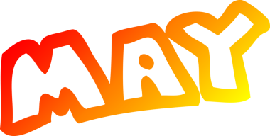 Bir insan tarafından çizilen Mayıs ayının sıcak çizgi çizimi