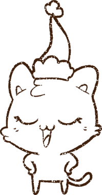 Noel Kedi Kömürü Bir insan tarafından çizilmiş