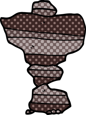 Bir insan tarafından çizilmiş istiflenmiş taş karalaması.