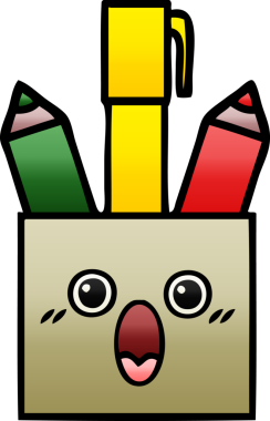 Bir insan tarafından çizilmiş kalem tenceresinin gölgelenmiş karikatürü