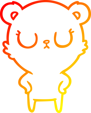 Bir insan tarafından çizilmiş barışçıl bir ayının sıcak çizgi çizgisi.