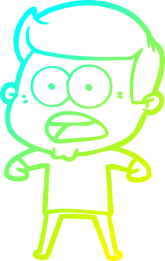 Bir insan tarafından çizilen bir karikatürün soğuk gradyan çizimi.