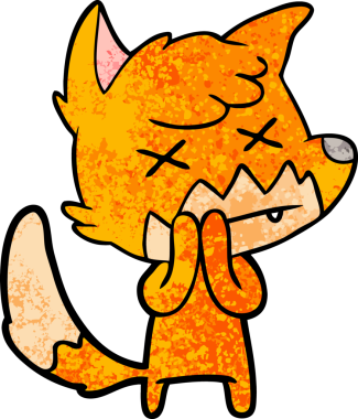 Bir insan tarafından çizilmiş ölü tilki çizgi filmi