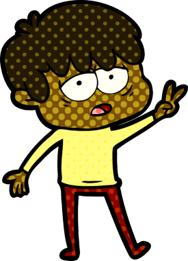 Bir insan tarafından çizilmiş bitkin çocuk çizgi filmi.