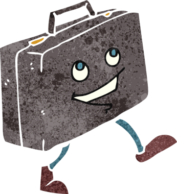 Bir insan tarafından çizilmiş bir evrak çantası.