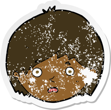 Bir insan tarafından çizilmiş mutsuz bir çocuk çizgi filminin gerilimli yapıştırması.