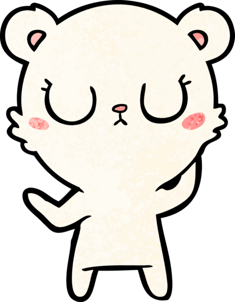 Bir insan tarafından çizilmiş barışçıl karikatür kutup ayısı