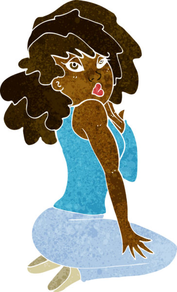 Bir insan tarafından çizilmiş karikatür kadın.