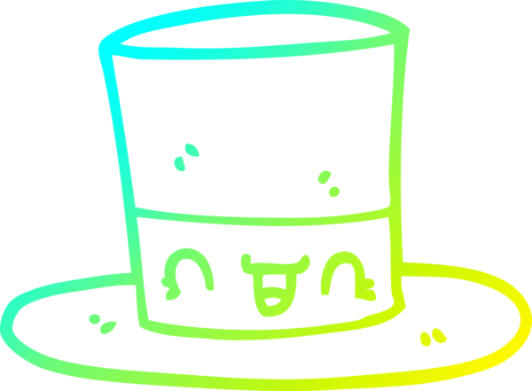 Bir insan tarafından çizilmiş bir şapkanın soğuk gradyan çizgisi.