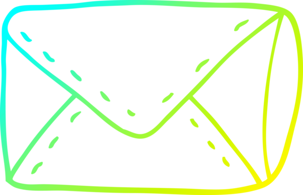 Bir insanın çizdiği karikatür zarfının soğuk gradyan çizgisi.