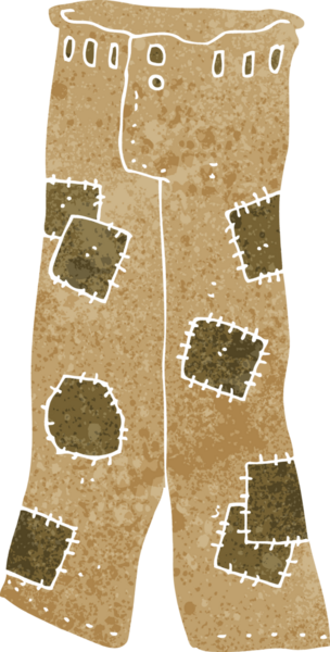 Bir insan tarafından çizilmiş eski bir pantolon.