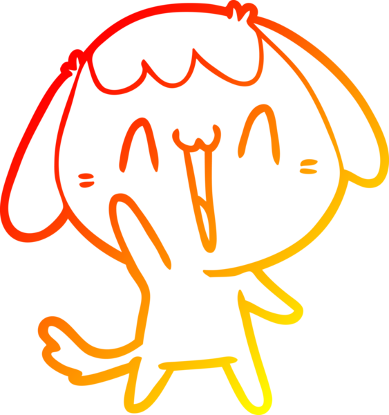 Bir insan tarafından çizilmiş sevimli bir köpeğin sıcak çizgi çizgisi.